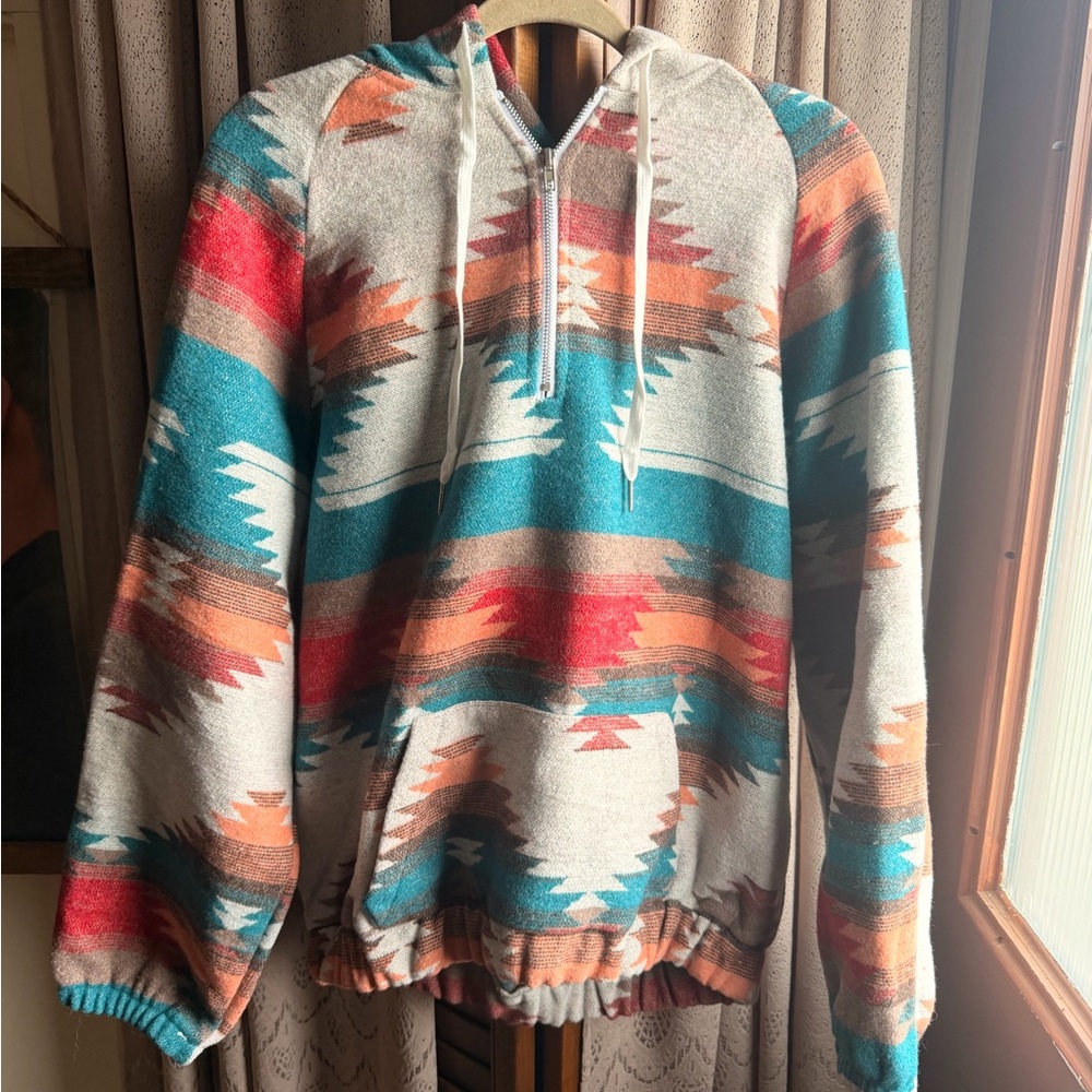 Colorful Aztec Print Hoodie